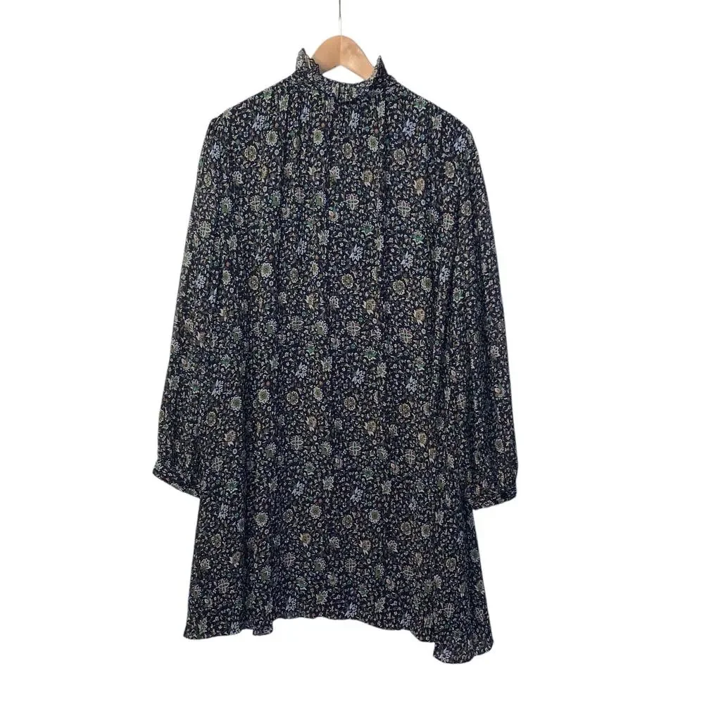 Tory Burch Long Sleeve Floral Dress SZ 14